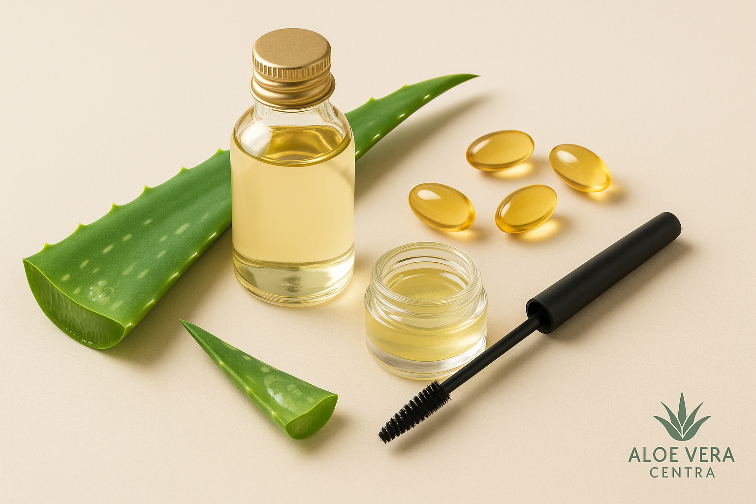 Serum za rast trepavica i obrva s aloe, ricinusom i vitaminom E